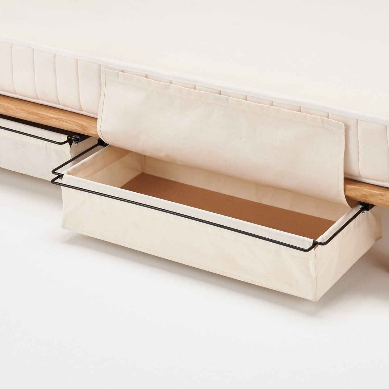 【新古品】【２点セット】ベッドフレーム用帆布バスケット　小