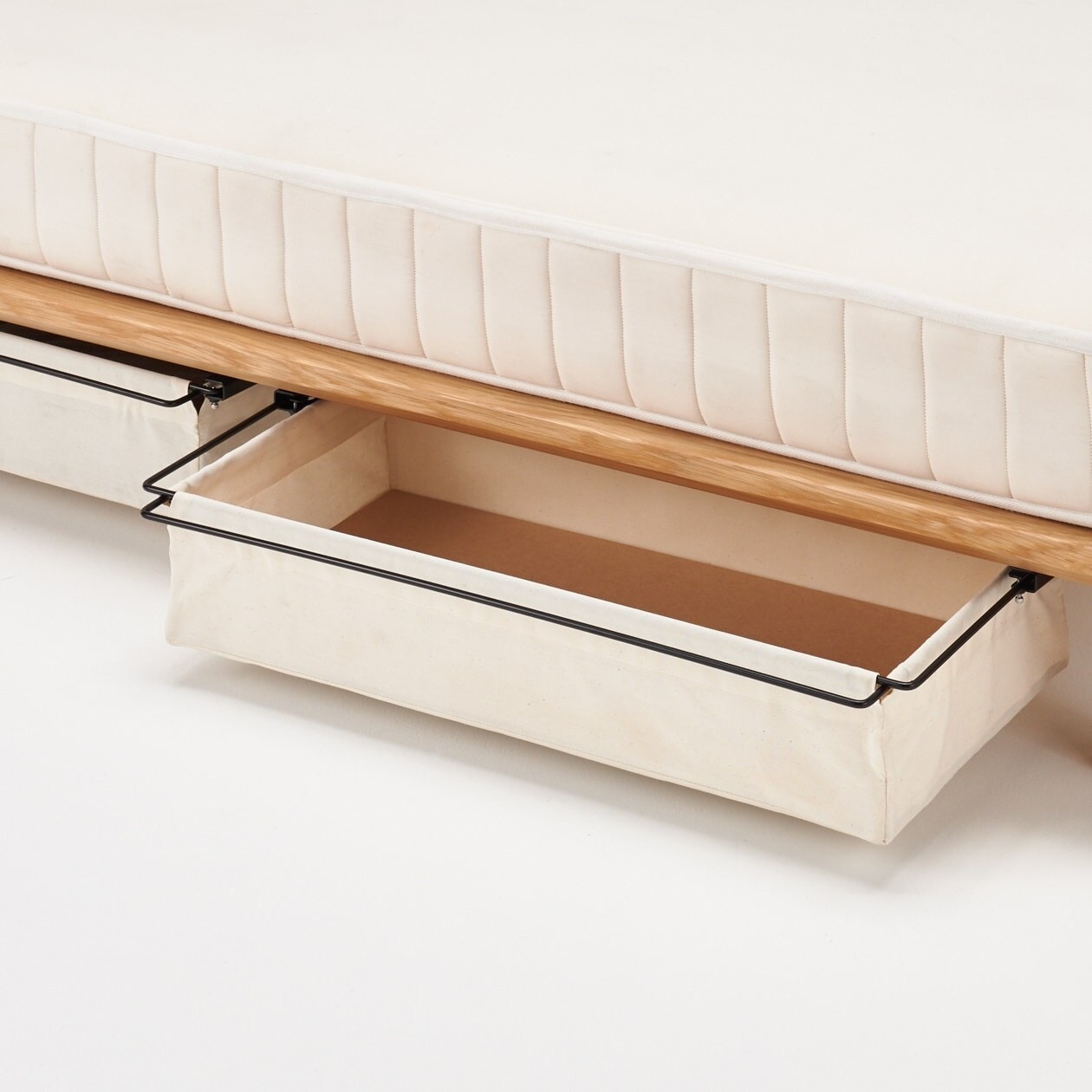 【新古品】【２点セット】ベッドフレーム用帆布バスケット　小