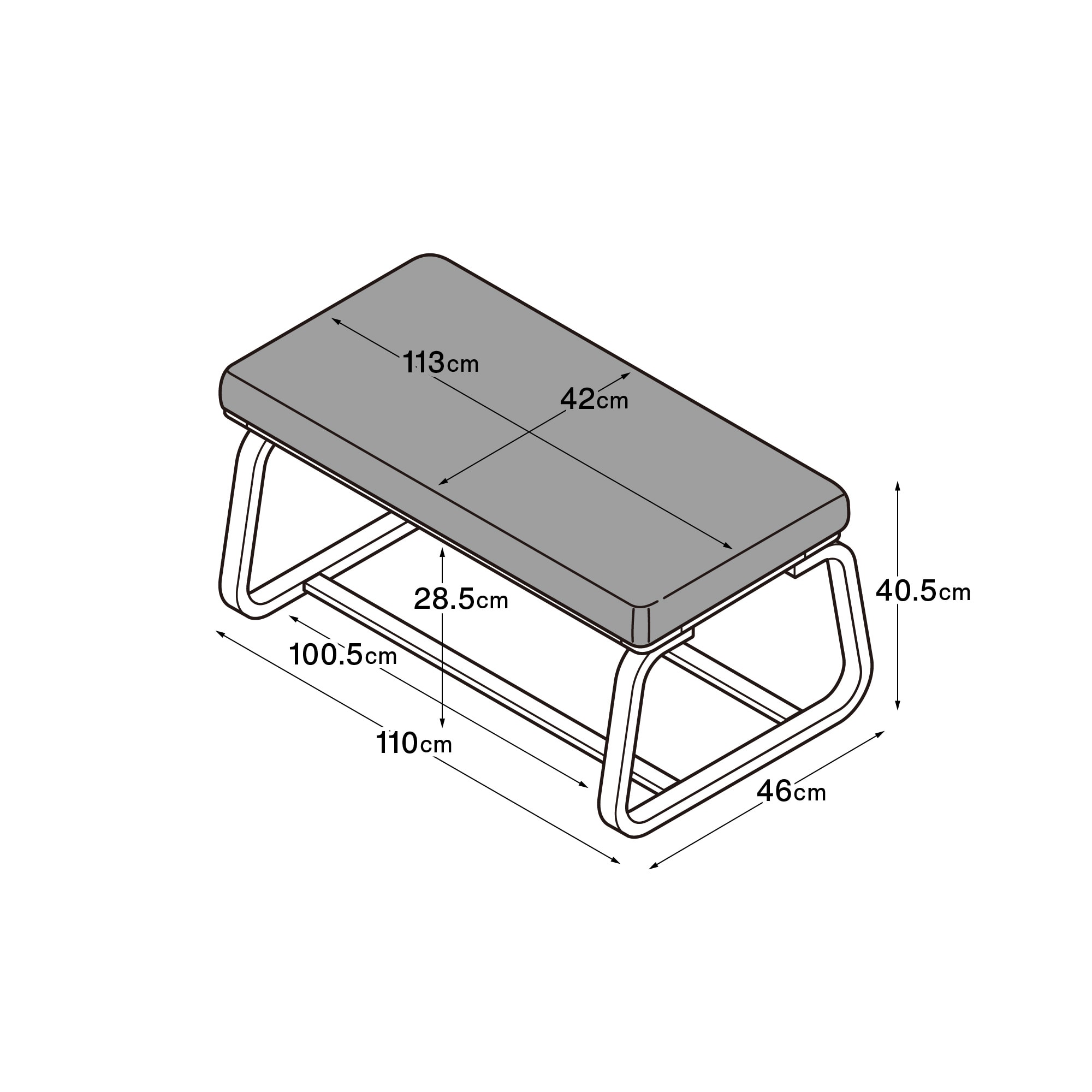 新古品】リビングでもダイニングでもつかえるベンチ・1