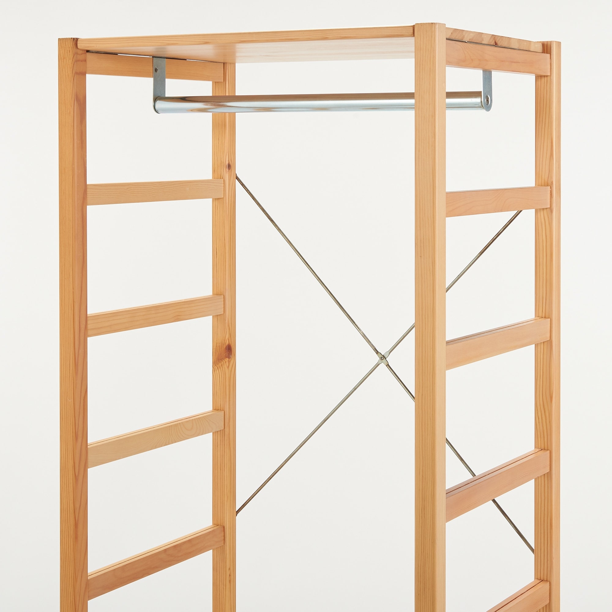 【新古品】パイン材ユニットシェルフ用・ワードローブバー・幅５８ｃｍ用