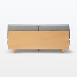 【新古品】ゆったり座れるアームレスソファ　２シーター　ポリエステル平織　グレー