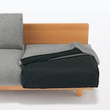 【新古品】ゆったり座れるアームレスソファ　２シーター　ポリエステル平織　グレー