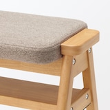 【新古品】再生ポリエステル混　木製スタッキングスツール　ライトブラウン