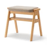 【新古品】再生ポリエステル混　木製スタッキングスツール　ライトブラウン