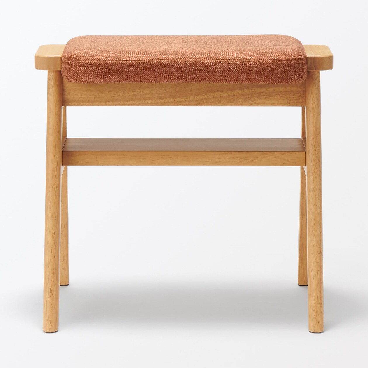 【新古品】再生ポリエステル混　木製スタッキングスツール　オレンジ