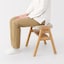 【新古品】再生ポリエステル混　木製スタッキングスツール　オレンジ