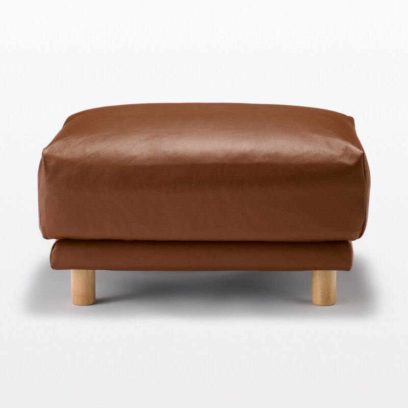 新古品】ソファ本体・オットマン・革張り・フェザー・ポケットコイル  