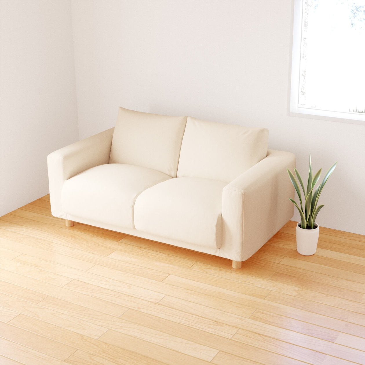 【新古品】ソファ本体・２シーター・フェザー・ポケットコイル