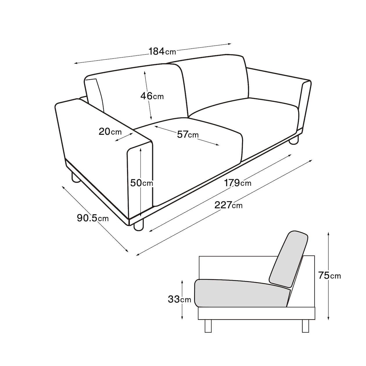 【新古品】ソファ本体・３シーター・フェザー・ポケットコイル