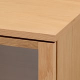 【新古品】木製キャビネット　ガラス扉　オーク材突板