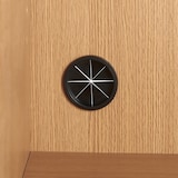 【新古品】木製キャビネット　ガラス扉　オーク材突板