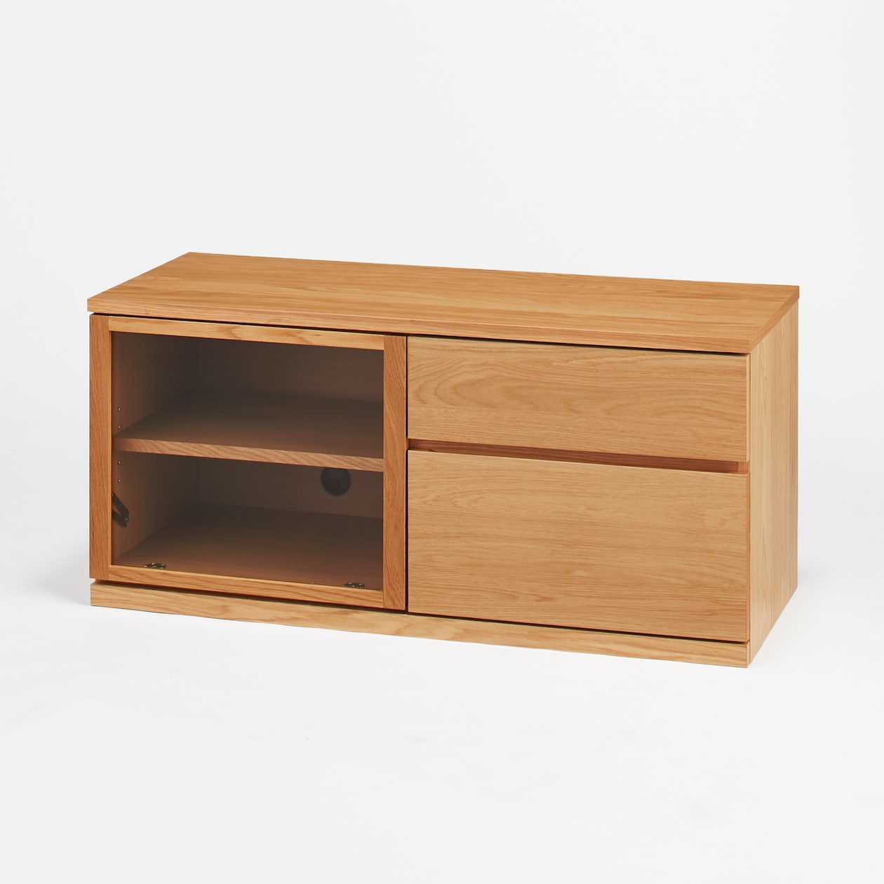 【新古品】木製ＡＶラック　幅１１０ｃｍ　オーク材突板