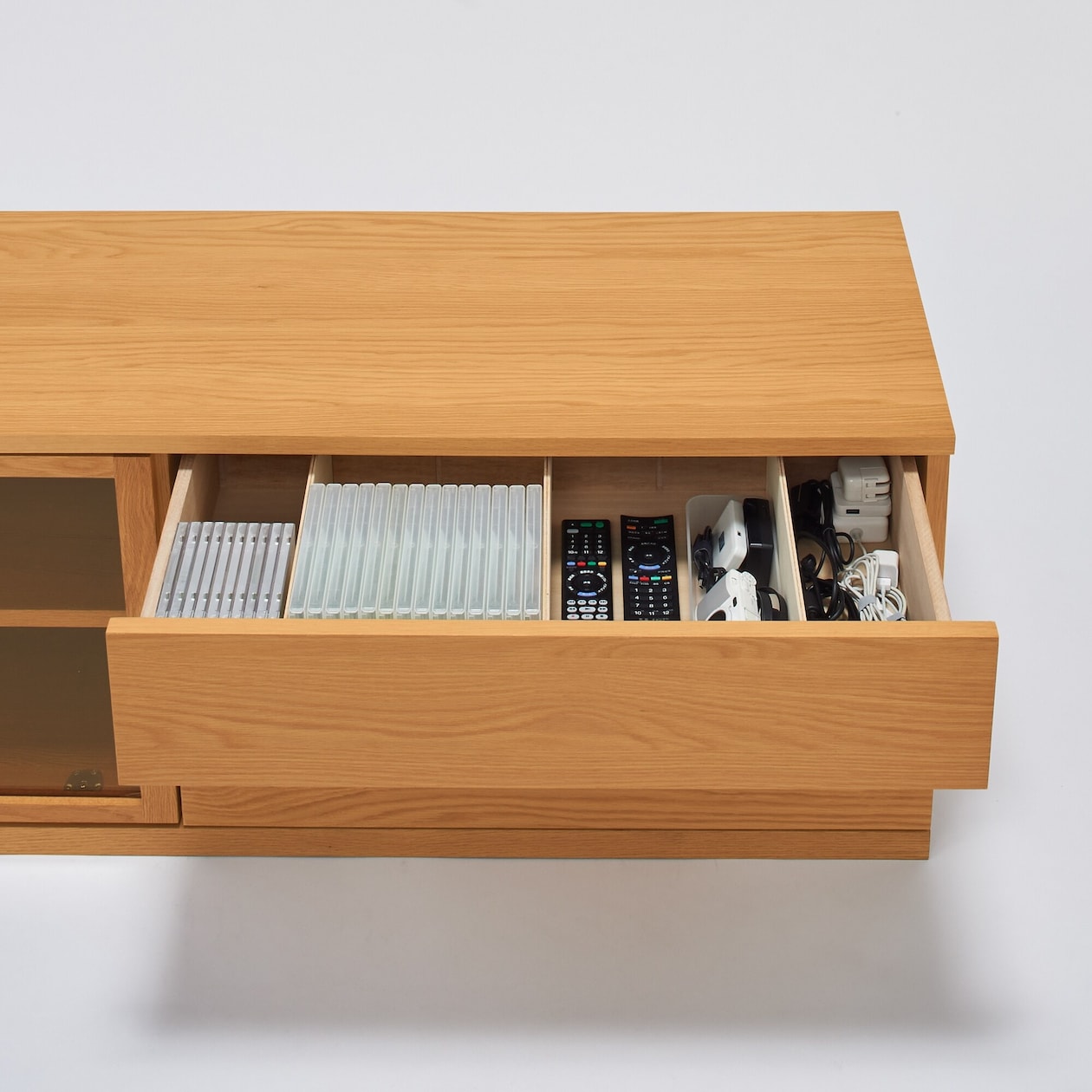 【新古品】木製ＡＶラック　幅１５０ｃｍ　オーク材突板