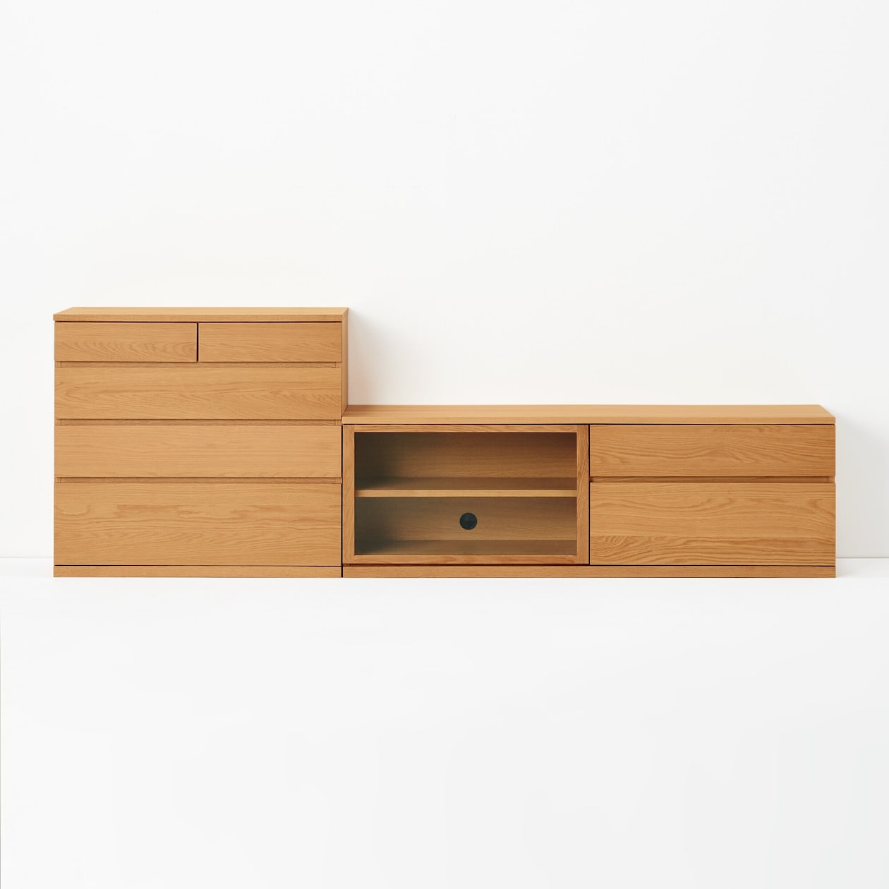 【新古品】木製ＡＶラック　幅１５０ｃｍ　オーク材突板
