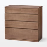 【新古品】木製チェスト４段　ウォールナット材突板