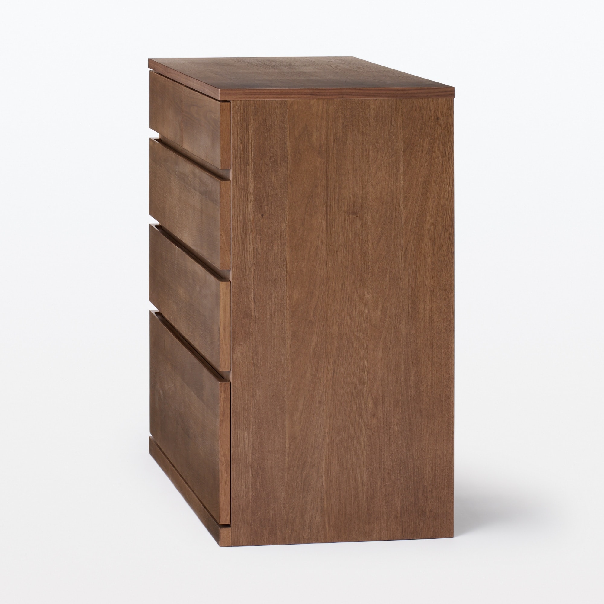 【新古品】木製チェスト４段　ウォールナット材突板