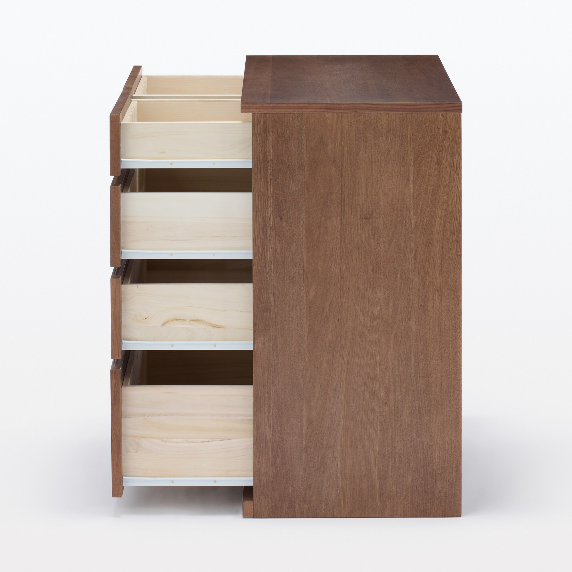 新古品】木製チェスト4段 ウォールナット材突板 | 無印良品