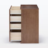 【新古品】木製チェスト４段　ウォールナット材突板