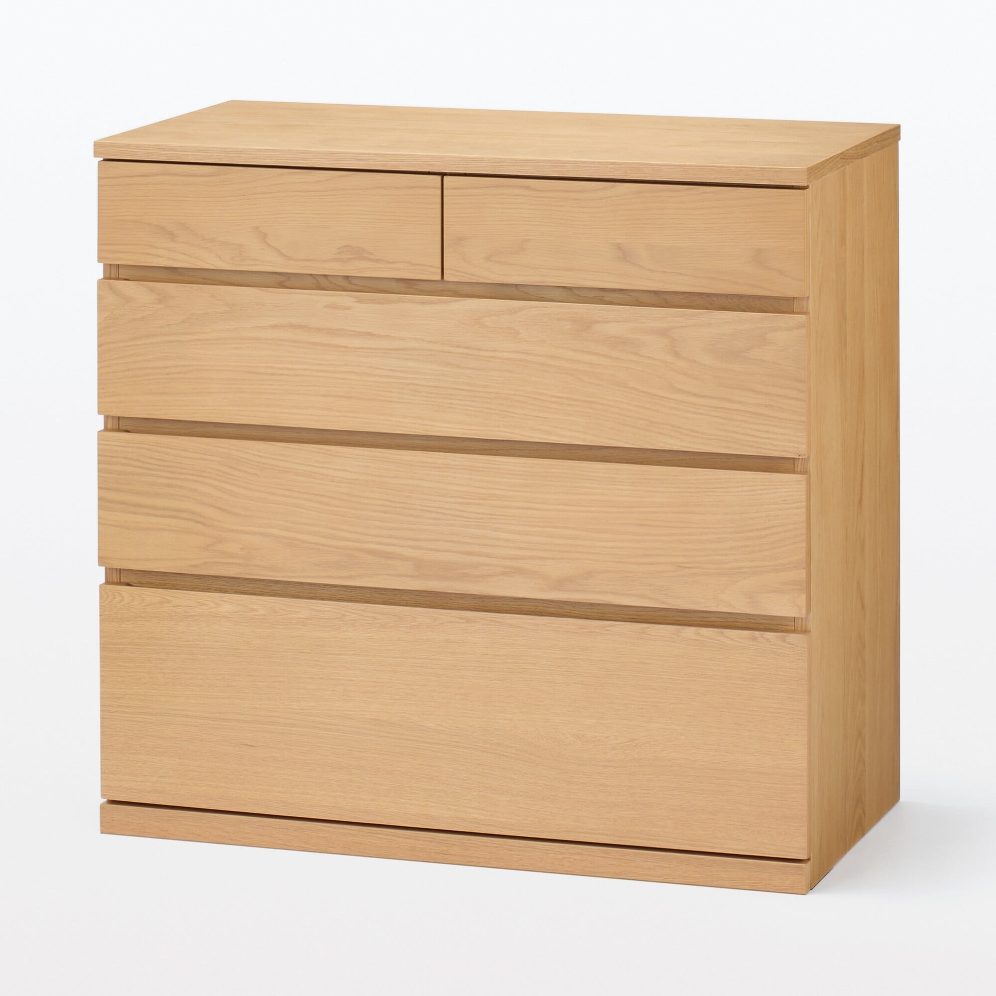 【新古品】木製チェスト４段　オーク材突板