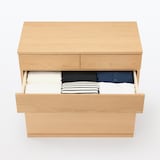 【新古品】木製チェスト４段　オーク材突板