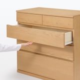 【新古品】木製チェスト４段　オーク材突板