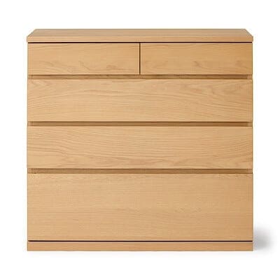 【新古品】木製チェスト４段　オーク材突板