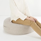 【新古品】空気でできたフロアクッション　ポリエステル　ベージュ