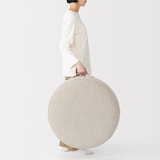 【新古品】空気でできたフロアクッション　ポリエステル　ベージュ