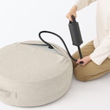 【新古品】空気でできたフロアクッション　ポリエステル　イエロー