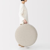 【新古品】空気でできたフロアクッション　ポリエステル　イエロー