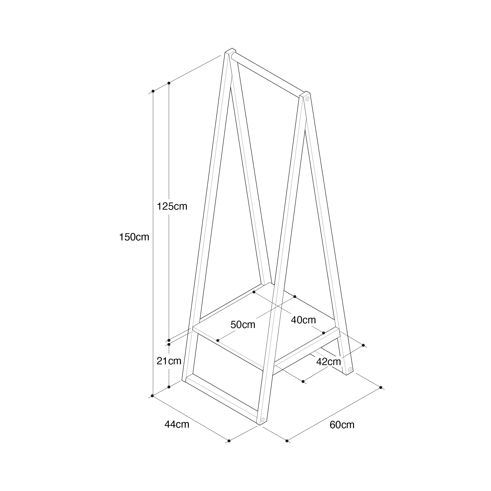 【新古品】木製コートハンガー　ラバーウッド材