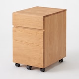 【新古品】木製デスクキャビネット　オーク材突板
