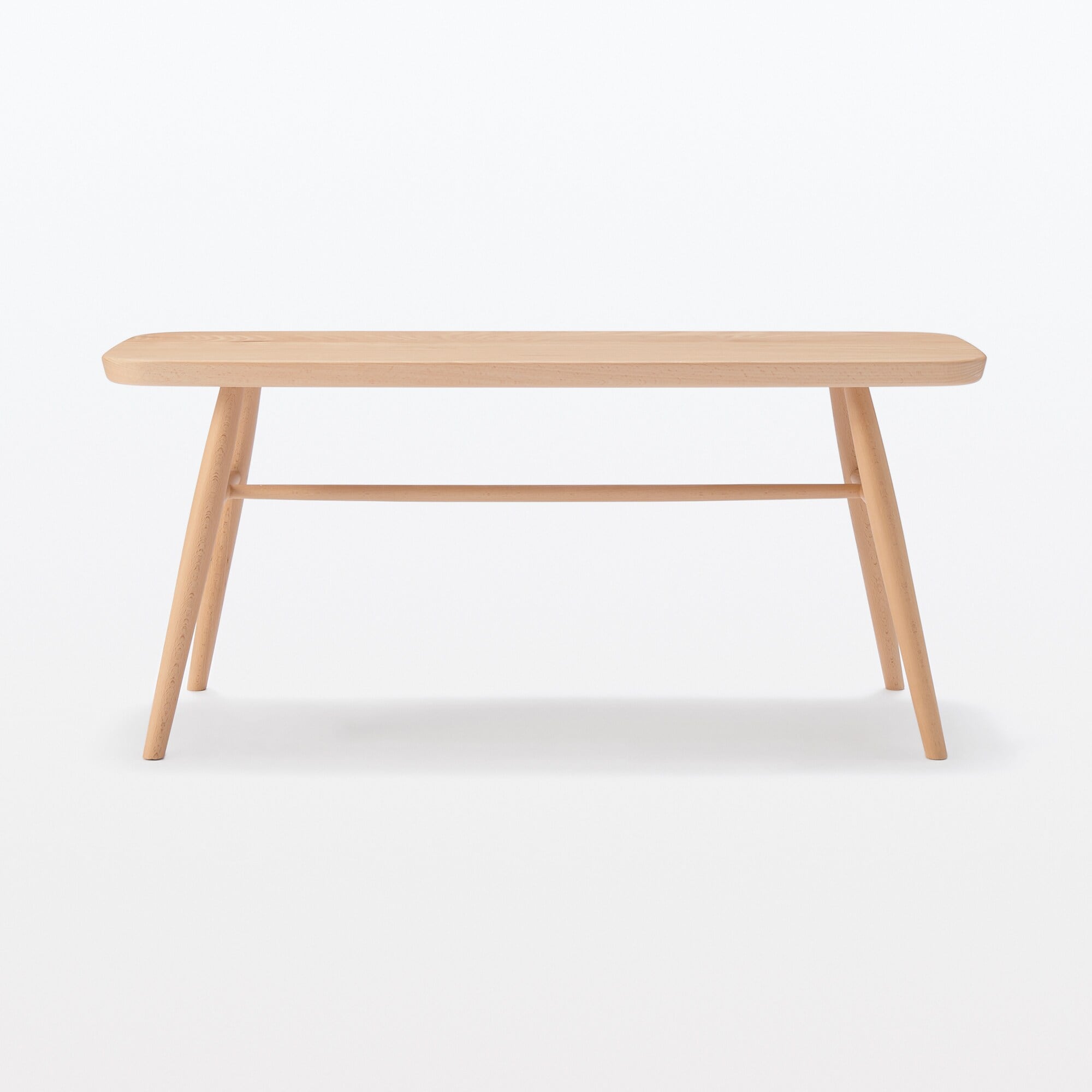 【新古品】ブナ材ベンチ　丸脚