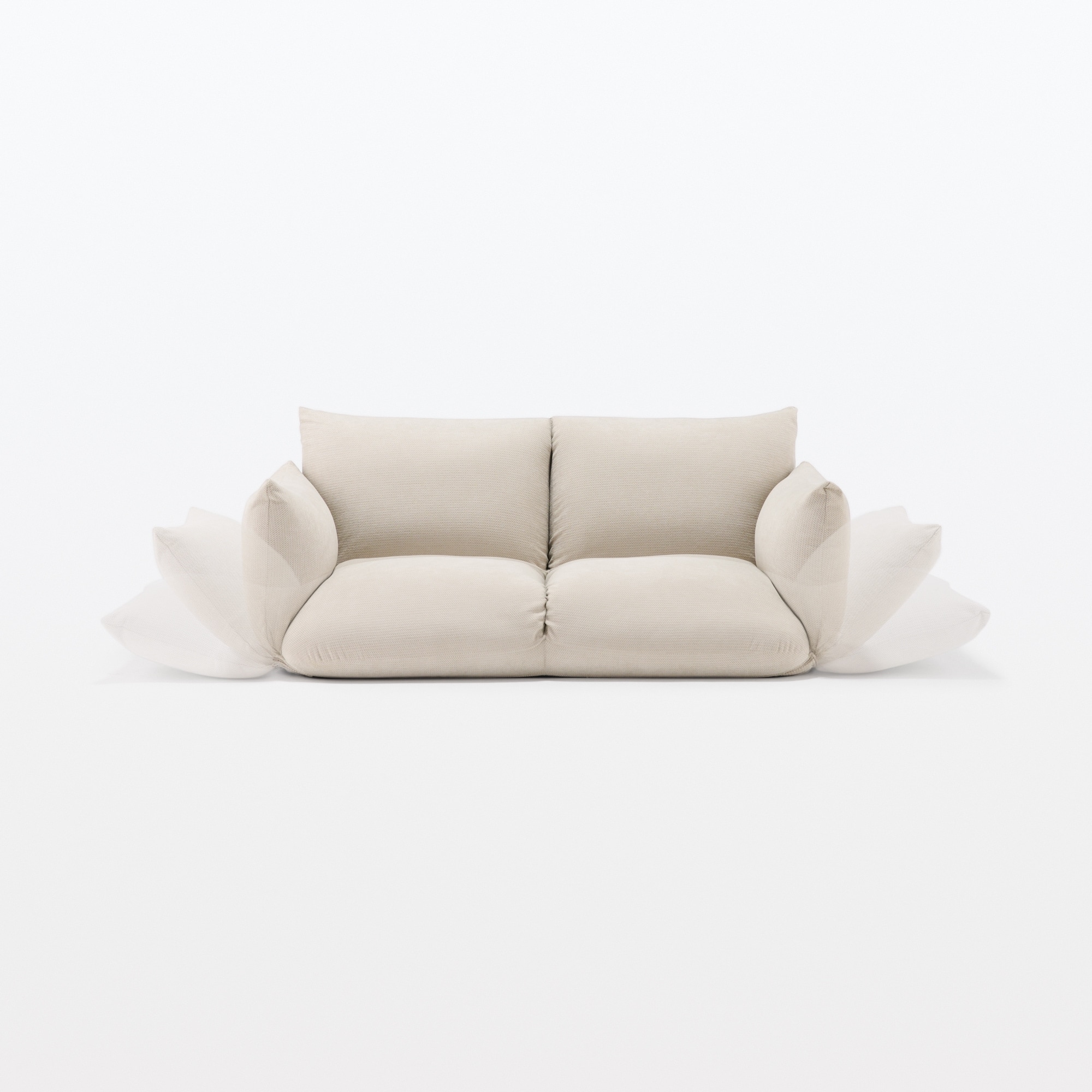 【新古品】リクライニング　フロアソファ　２シーター　ベージュ