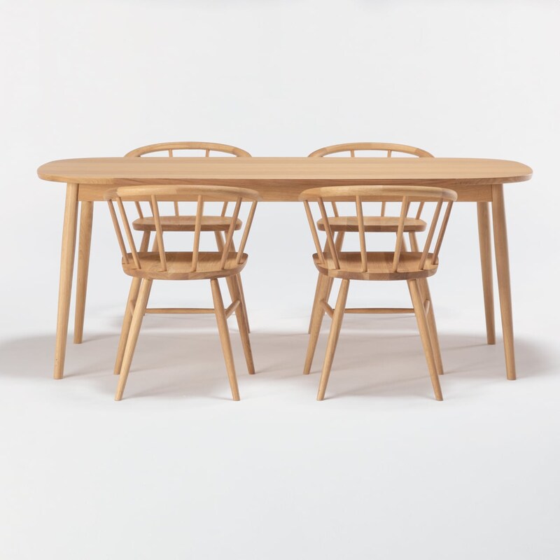 新古品】オーク材テーブル・丸脚・幅180cm | 無印良品