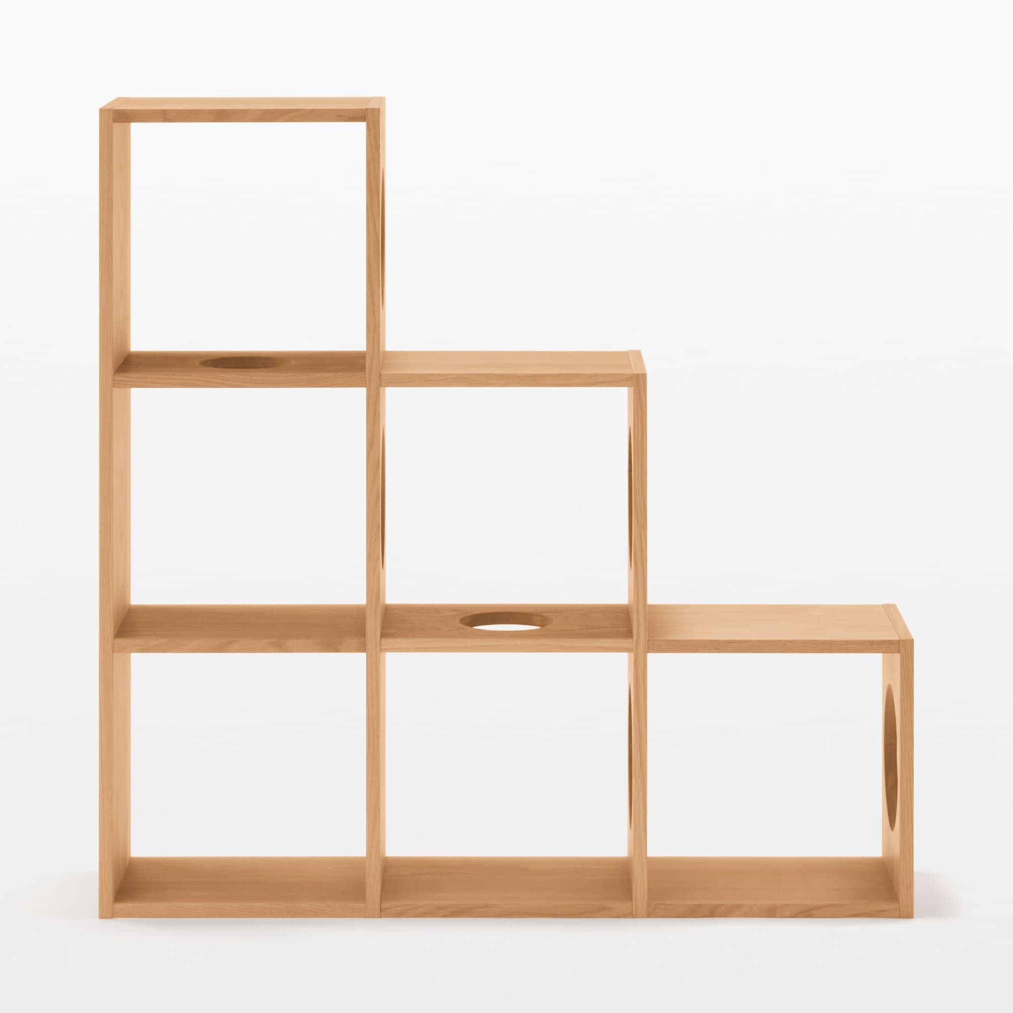 【新古品】スタッキングシェルフ　猫用　３段×３列セット　オーク材突板