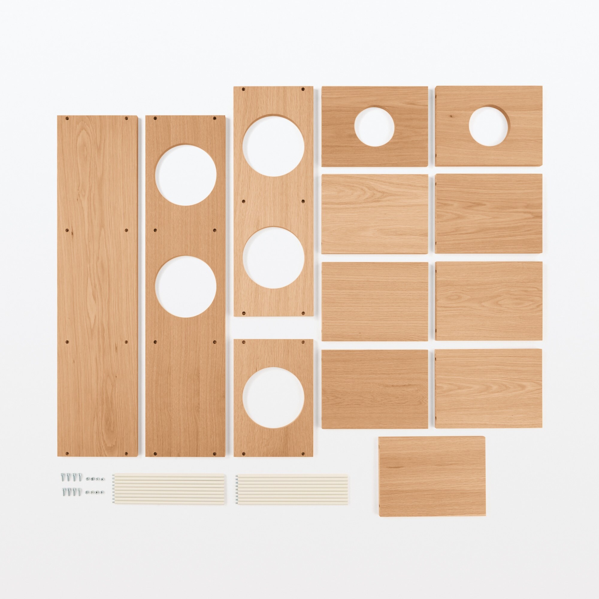 新古品】スタッキングシェルフ 猫用 3段×3列セット オーク材