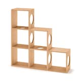 【新古品】スタッキングシェルフ　猫用　３段×３列セット　オーク材突板