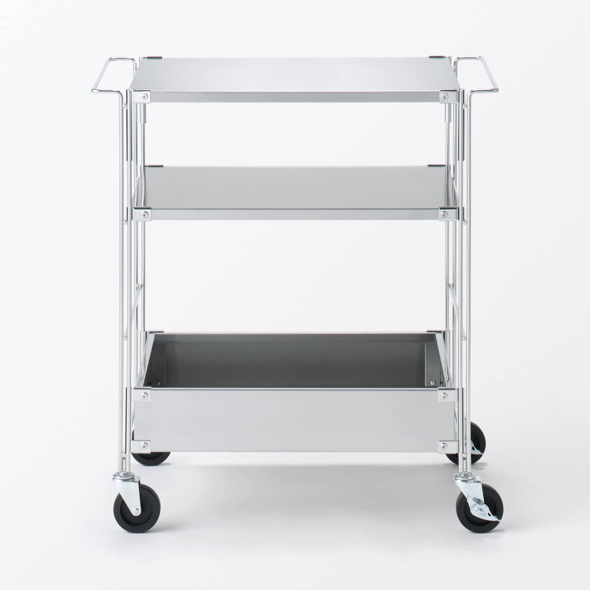 【新古品】ステンレスユニットシェルフワゴンセット