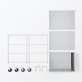 【新古品】ステンレスユニットシェルフワゴンセット