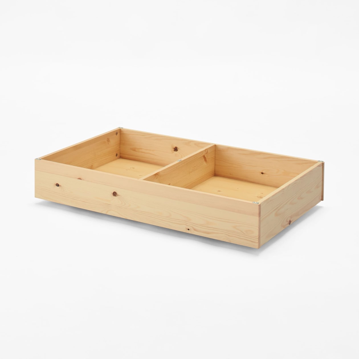 【新古品】木製ベッド用下収納ボックス仕切り付き　２個セット