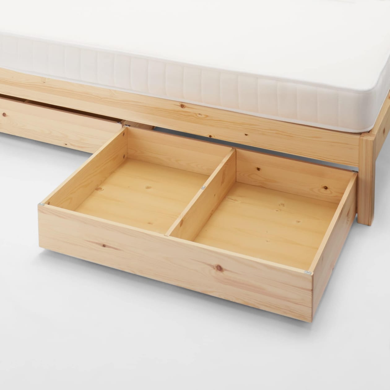【新古品】木製ベッド用下収納ボックス仕切り付き　２個セット