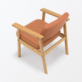 【新古品】木製アームチェア　オレンジ