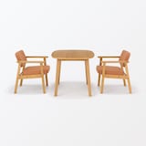 【新古品】木製アームチェア　オレンジ