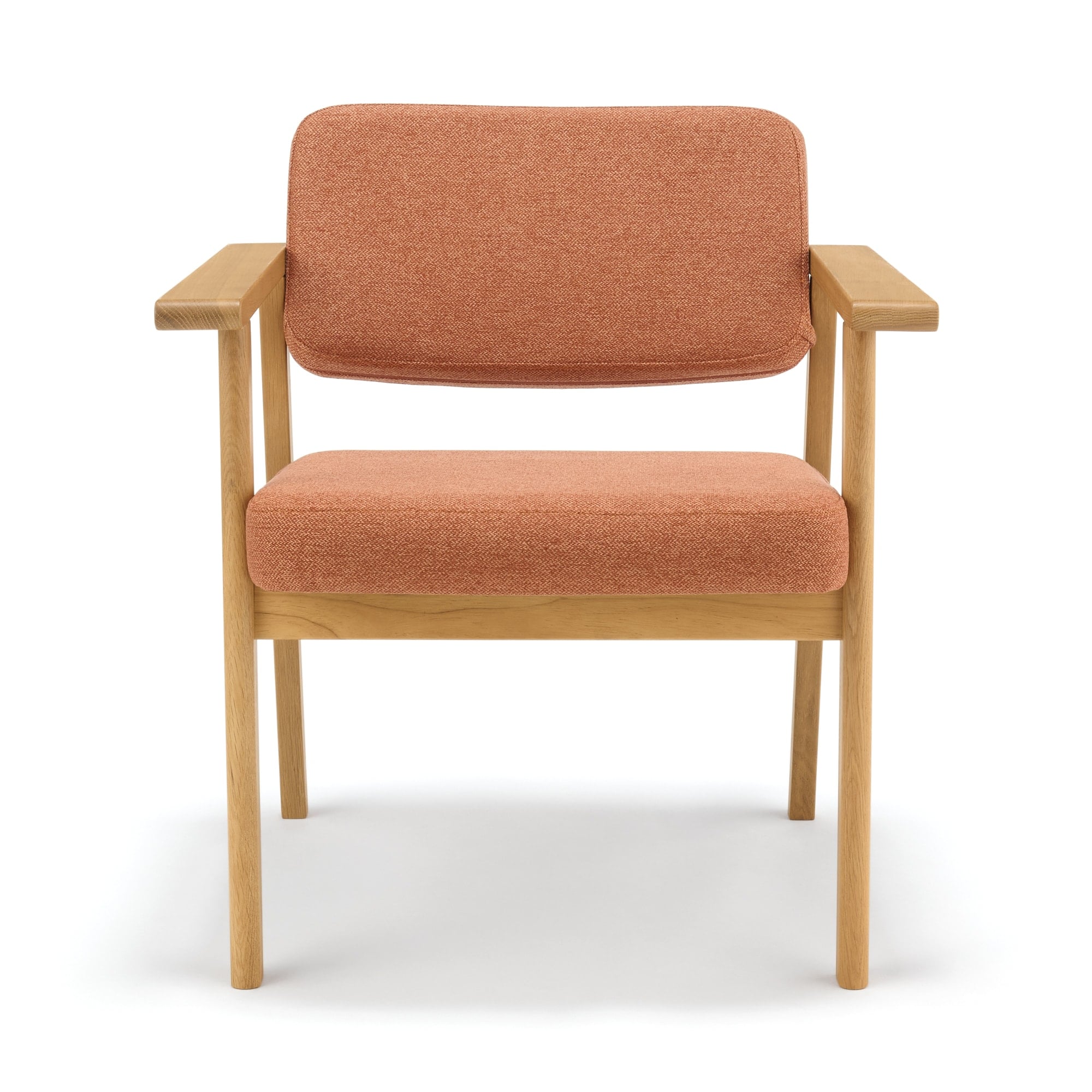 【新古品】木製アームチェア　オレンジ