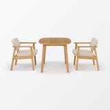 【新古品】木製アームチェア　ベージュ