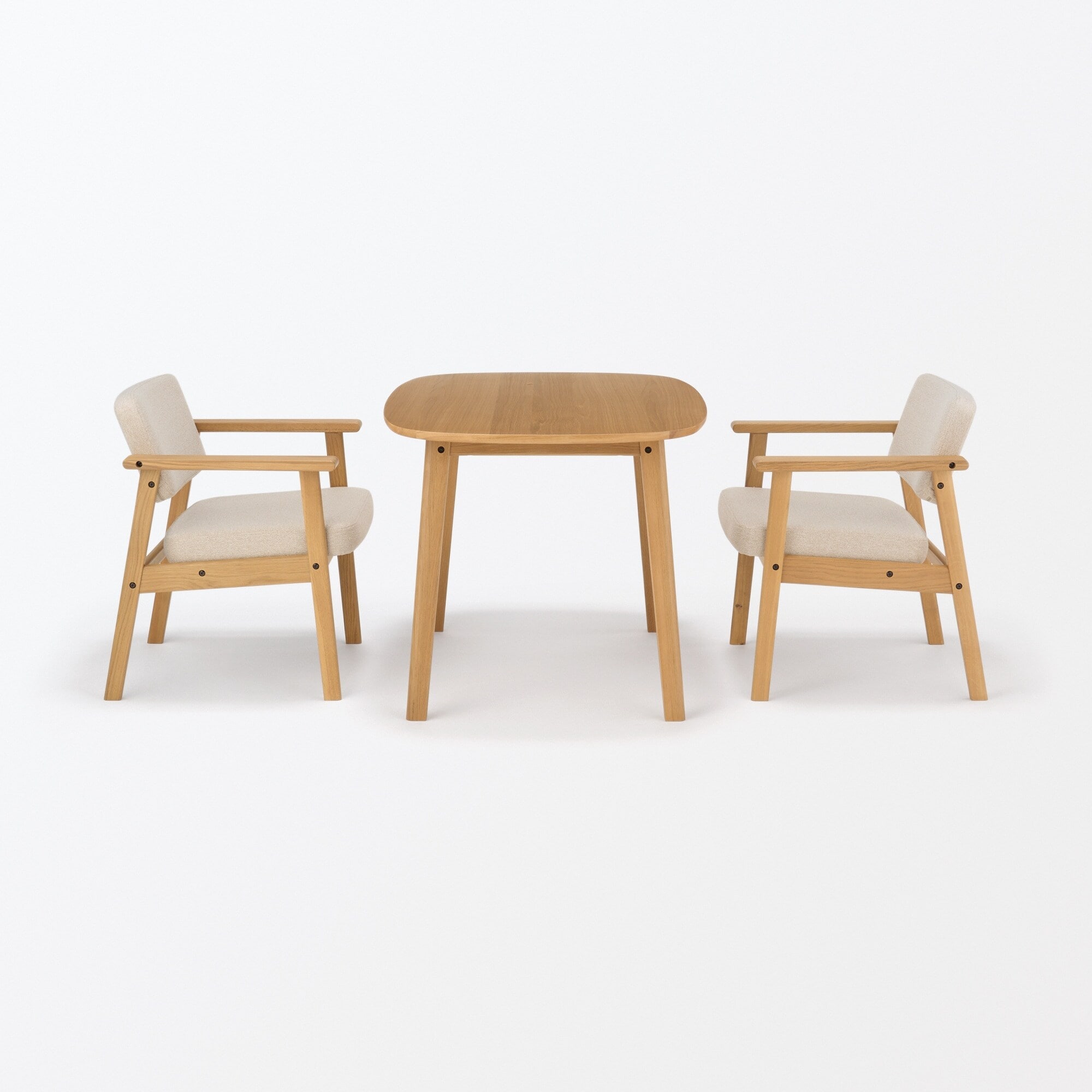 【新古品】木製アームチェア　ベージュ