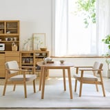 【新古品】木製アームチェア　ベージュ