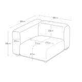 【新古品】ユニットソファ本体アーム付