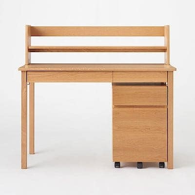 【新古品】木製デスク　キャビネット　上置きセット
